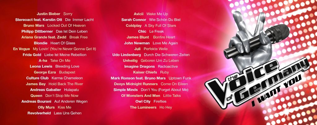 The Voice of Germany - I Want You Tracklist
